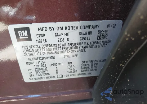 2023 Chevrolet Trailblazer Fwd Lt from USA, damaged, VIN KL79MPS28PB018356